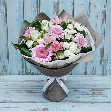 Букет цветов из:  Герберы, Альстромерии и Хризантемы в Шерегеше
