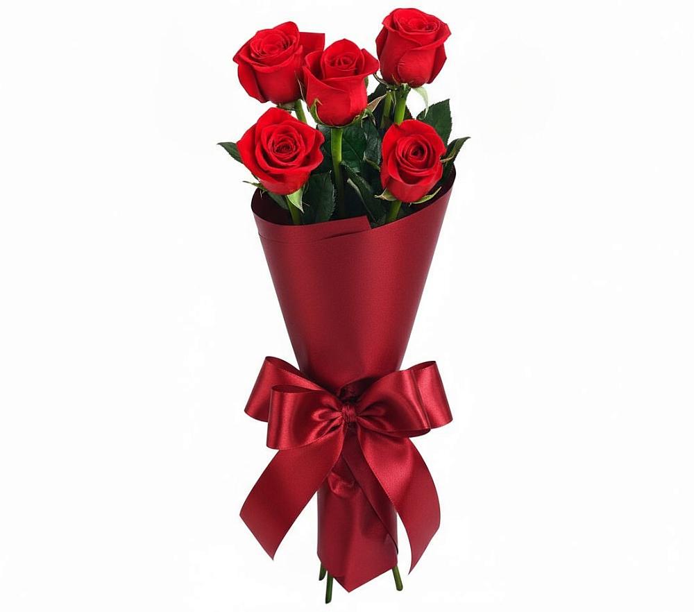 Букет 5 Красных роз Эдлесс Лав в Шерегеше