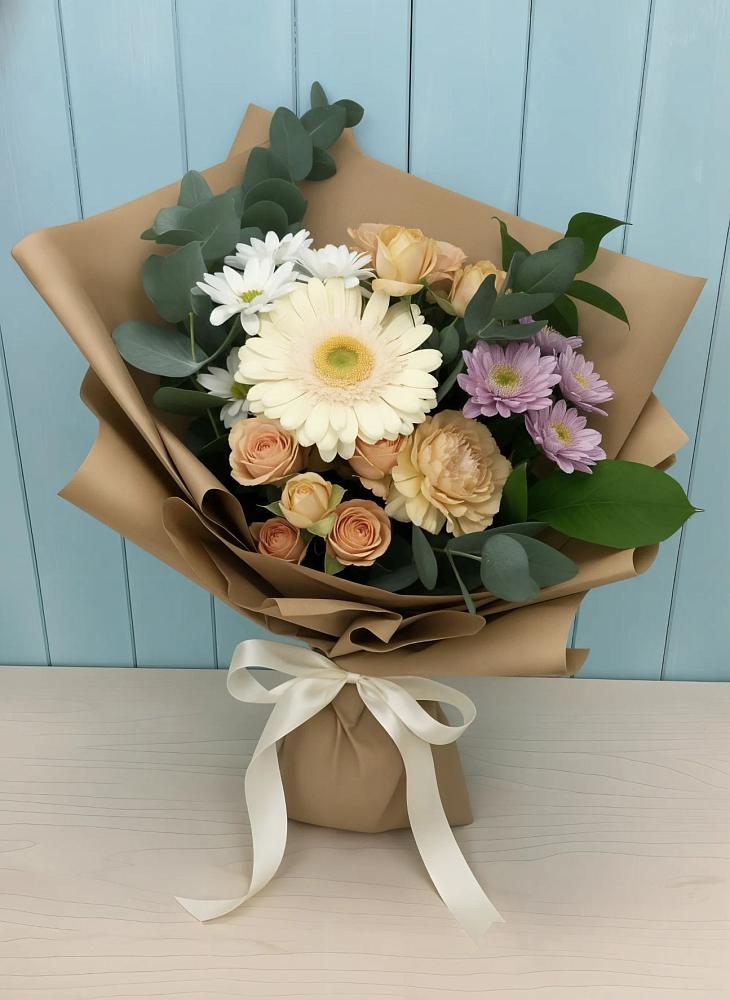 Букет цветов из: Герберы и Хризантемы в Шерегеше
