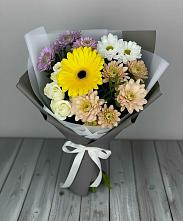 Букет цветов из:  Розы, Герберы и Хризантемы #REPLACE_PRED# Шерегеше