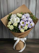 Букет цветов из:  Хризантемы и Розы в Шерегеше