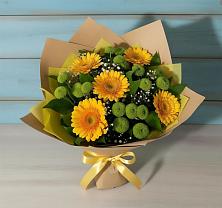 Букет цветов из:  Герберы и Хризантемы в Шерегеше