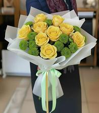 Букет цветов из:  Хризантемы и Розы в Шерегеше