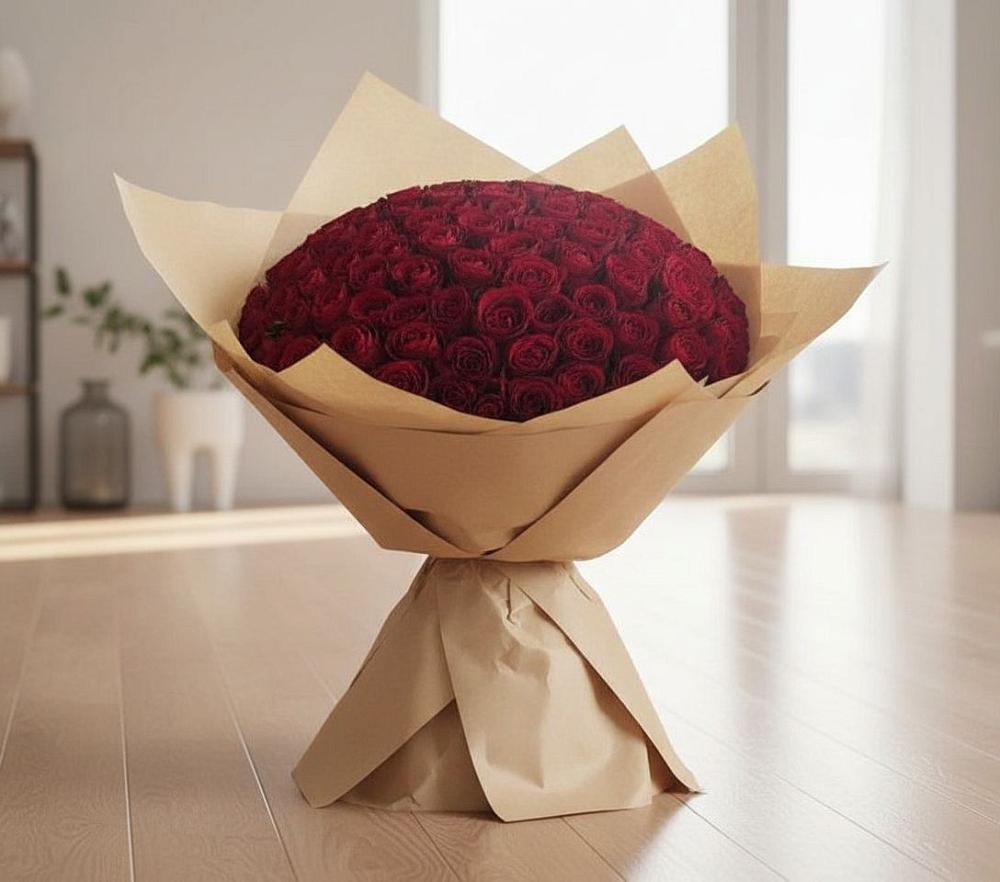 Букет 101 Красная роза в Шерегеше