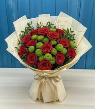 Букет цветов из:  Розы и Хризантемы в Шерегеше