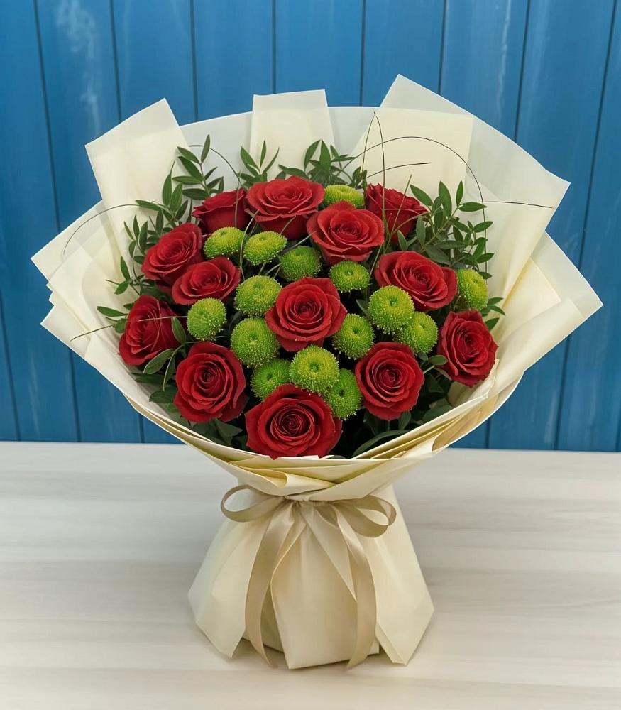 Букет цветов из: Розы и Хризантемы в Шерегеше